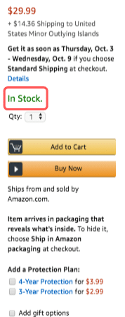 In stock Rate for an Amazon Product