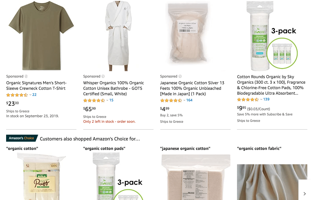 Organic Products on Amazon