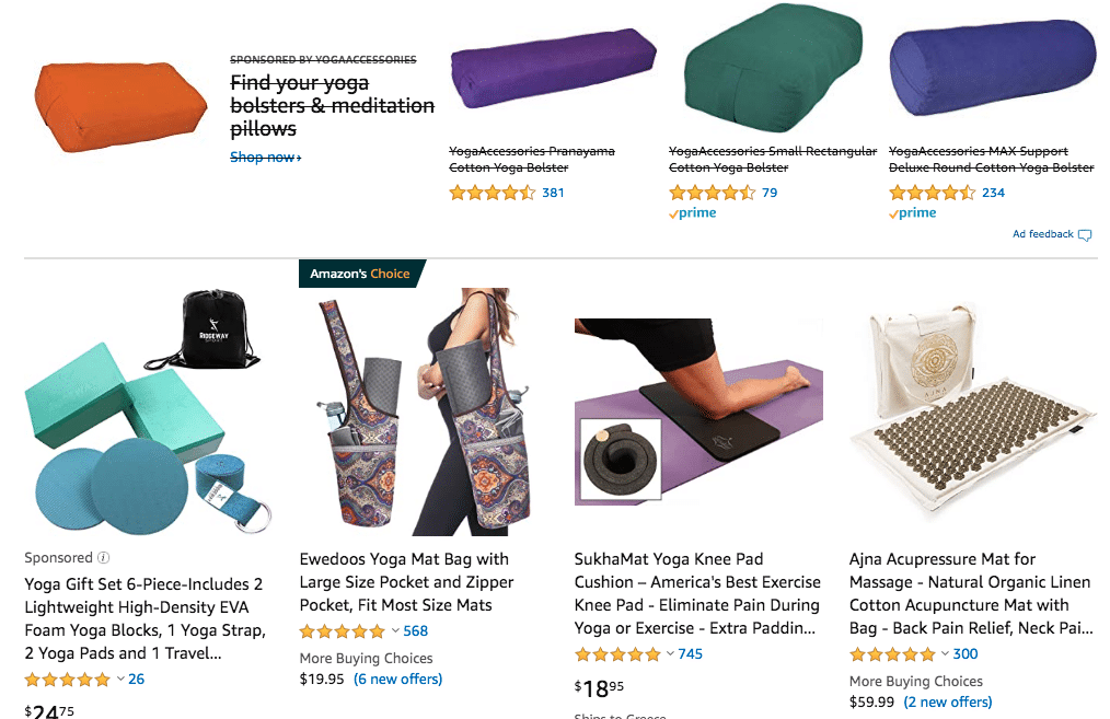 Yoga Accessories on Amazon