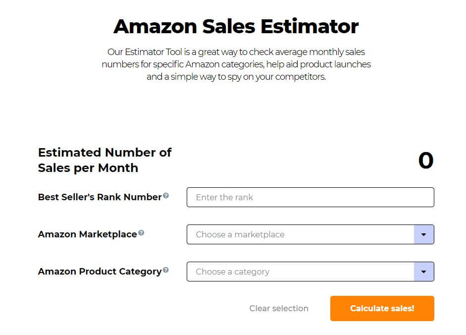 Jungle Scout Amazon Sales Estimator