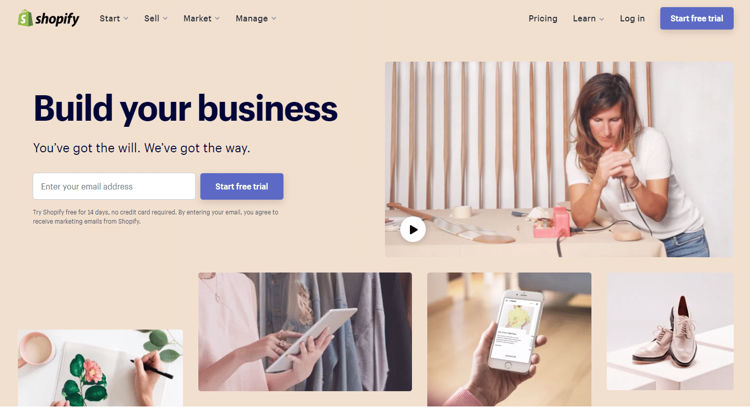 Shopify Homepage